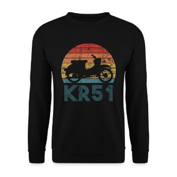 Simson KR51 Schwalbe Zweitakt DDR Moped Mofa - Unisex Pullover - Schwarz - Vorne - Alina (178cm) & Michal (187cm)