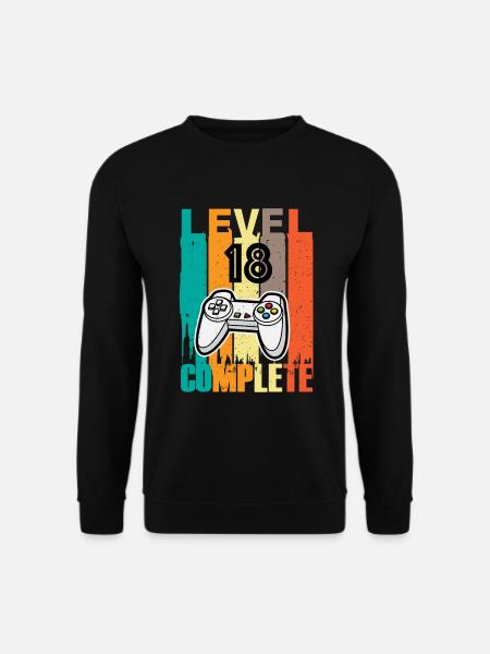 Level 18 Complete Controller 18th Birthday - Unisex Sweatshirt - black