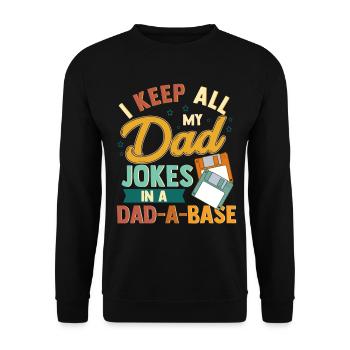 Dad Joke Dad-A-Base Graphic Tee - Unisex Sweatshirt - black - Front - Alina (178cm) & Michal (187cm)