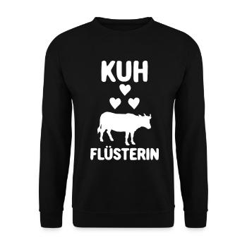 Kuhflüsterin Bauer mit Kuhherde Kuhliebe - Unisex Pullover - Schwarz - Vorne - Alina (178cm) & Michal (187cm)