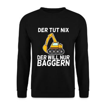 Bagger Baggerfahrer - Unisex Pullover - Schwarz - Vorne - Alina (178cm) & Michal (187cm)