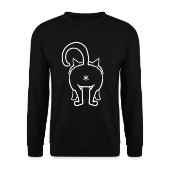 Cat from behind - Unisex Sweatshirt - black - Front - Alina (178cm) & Michal (187cm)