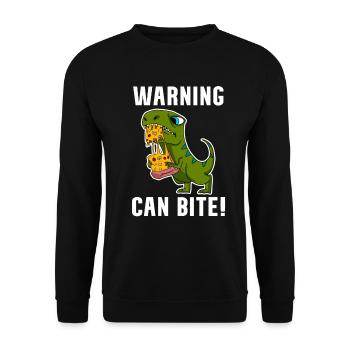 Dinosaurs with pizza - Unisex Sweatshirt - black - Front - Alina (178cm) & Michal (187cm)