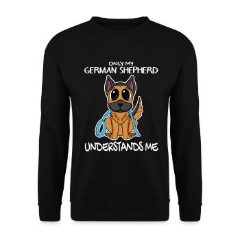 Deutscher Schäferhund - Unisex Pullover - Schwarz - Vorne - Alina (178cm) & Michal (187cm)