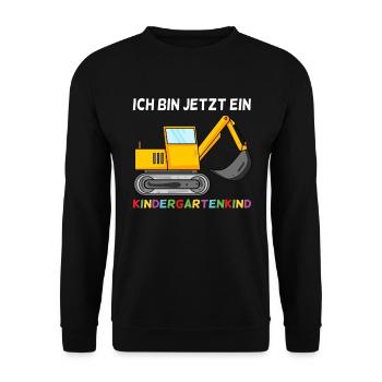 Kindergarten Bagger - Unisex Pullover - Schwarz - Vorne - Alina (178cm) & Michal (187cm)