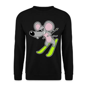 Mouse Skier Ski - Unisex Sweatshirt - black - Front - Alina (178cm) & Michal (187cm)