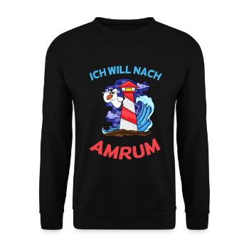 Amrum Nordsee - Unisex Pullover - Schwarz - Vorne - Alina (178cm) & Michal (187cm)