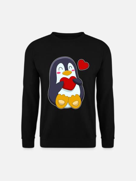 Penguin Heart - Unisex Sweatshirt - black