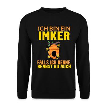 Imker Honig Imkerei - Unisex Pullover - Schwarz - Vorne - Alina (178cm) & Michal (187cm)