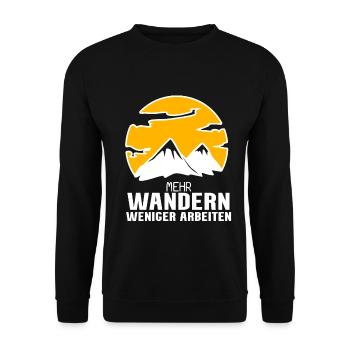 Wandern Berge Wanderer - Unisex Pullover - Schwarz - Vorne - Alina (178cm) & Michal (187cm)