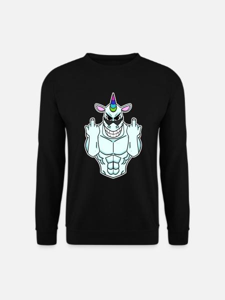 Einhorn Mittelfinger - Unisex Pullover - Schwarz
