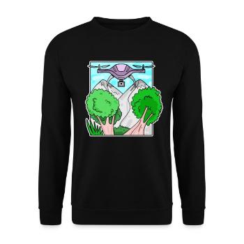 Drohne - Unisex Pullover - Schwarz - Vorne - Alina (178cm) & Michal (187cm)