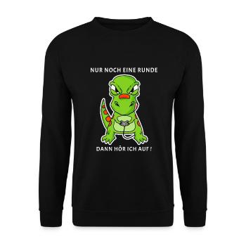 Nur noch eine Runde Zocken Gaming Kinder - Unisex Pullover - Schwarz - Vorne - Alina (178cm) & Michal (187cm)
