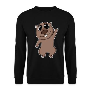 Wombat animal motif cute sweet - Unisex Sweatshirt - black - Front - Alina (178cm) & Michal (187cm)