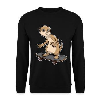 Suricate Skater Skateboard - Sweat-shirt Unisexe - noir - Devant - Alina (178cm) & Michal (187cm)