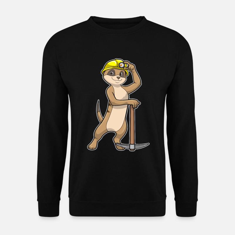 Suricate comme mineur avec pioche - Sweat-shirt Unisexe - noir