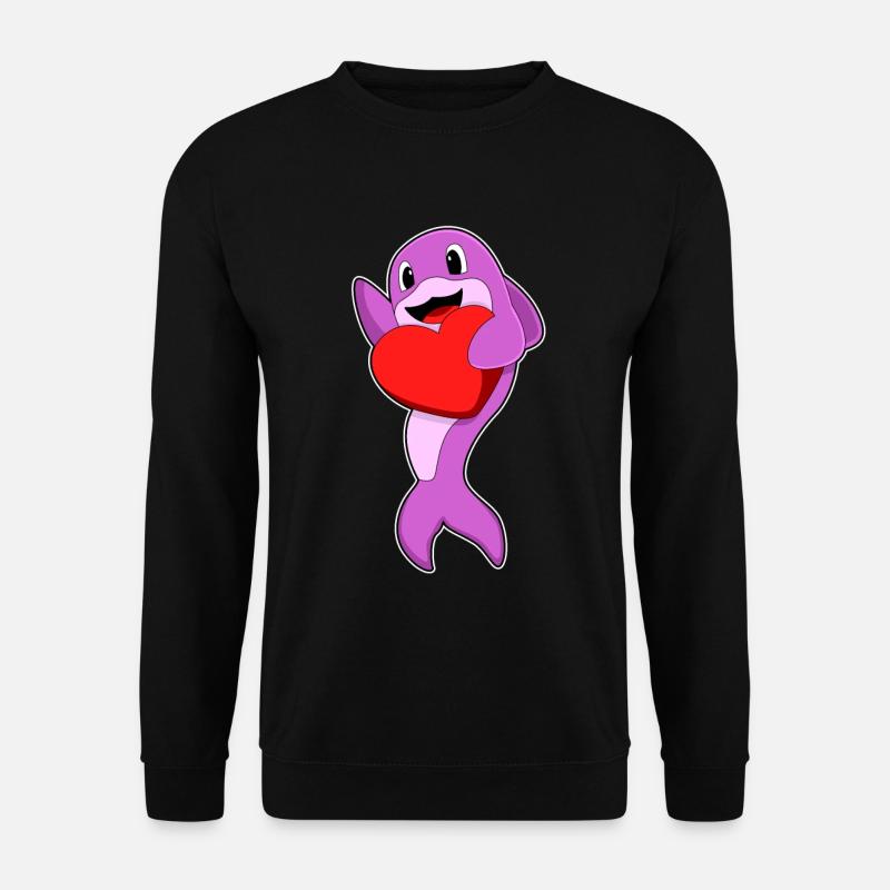 Delfin Herz - Unisex Pullover - Schwarz