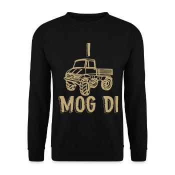 Unimog Fahrzeug SUV Laster ATV - Unisex Pullover - Schwarz - Vorne - Alina (178cm) & Michal (187cm)
