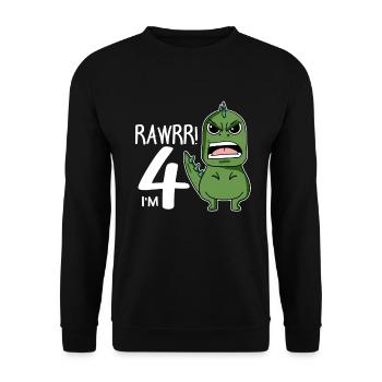 4th birthday - 4 years old - I'm 4 - Unisex Sweatshirt - black - Front - Alina (178cm) & Michal (187cm)