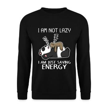 Drôle de paresseux Panda sort drôle cadeau - Sweat-shirt Unisexe - noir - Devant - Alina (178cm) & Michal (187cm)