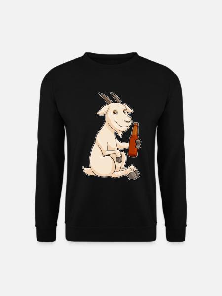 Ziege Flasche Bier - Unisex Pullover - Schwarz
