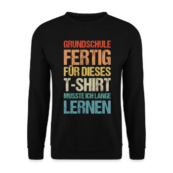 Einschulung 5.Klasse Grundschule Realschule Gymn - Unisex Pullover - Schwarz - Vorne - Alina (178cm) & Michal (187cm)