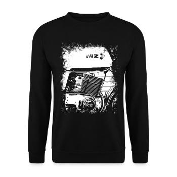 MZ ETZ 250 | Motorcycle - Unisex Sweatshirt - black - Front - Alina (178cm) & Michal (187cm)