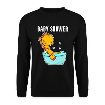 Baby Shower Giraffe Bathtub - Unisex Sweatshirt - black - Front - Alina (178cm) & Michal (187cm)