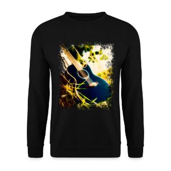 Guitar in the grass - Unisex Sweatshirt - black - Front - Alina (178cm) & Michal (187cm)