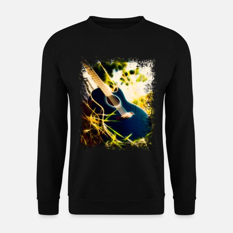 Gitarre im Gras - Unisex Pullover - Schwarz