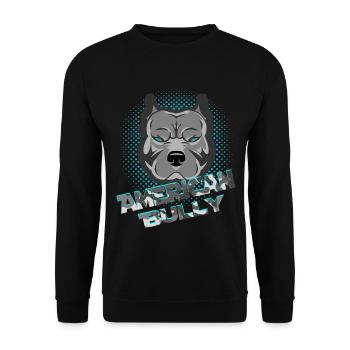 American Bully blue line Design - Unisex Pullover - Schwarz - Vorne - Alina (178cm) & Michal (187cm)