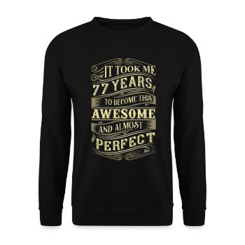 77e anniversaire - Sweat-shirt Unisexe - noir - Devant - Alina (178cm) & Michal (187cm)