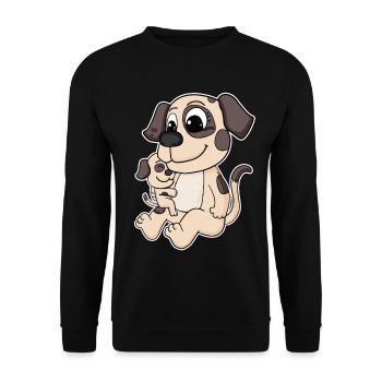 Dog Family - Dog with Baby - Dog with Child - Unisex Sweatshirt - black - Front - Alina (178cm) & Michal (187cm)
