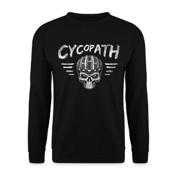 Cycopath Totenkopf Fahrrad Radfahrer Radsport - Unisex Pullover - Schwarz - Vorne - Alina (178cm) & Michal (187cm)
