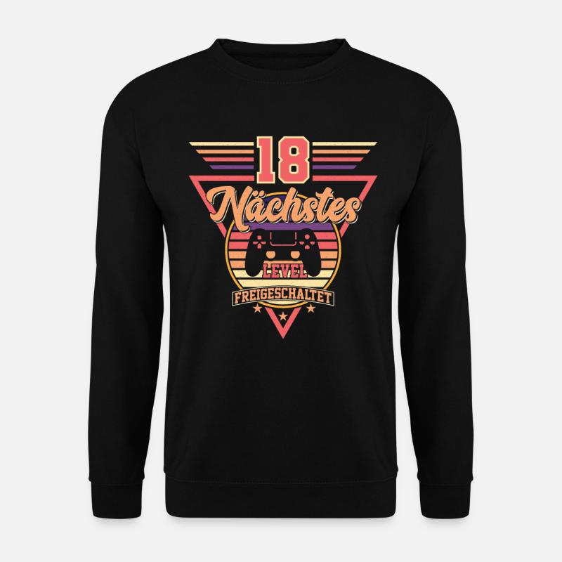 18. Geburtstag Level Freigeschaltet - Unisex Pullover - Schwarz