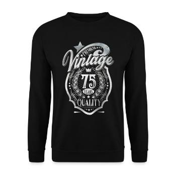 75th Birthday Vintage - Unisex Sweatshirt - black - Front - Alina (178cm) & Michal (187cm)