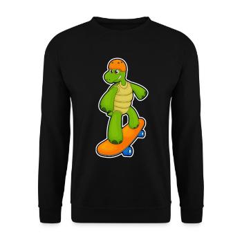 Turtle Skater Skateboard - Unisex Sweatshirt - black - Front - Alina (178cm) & Michal (187cm)