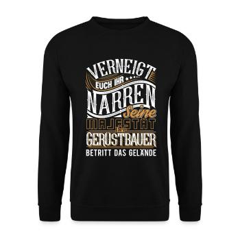 Gerüstbauer - Unisex Pullover - Schwarz - Vorne - Alina (178cm) & Michal (187cm)