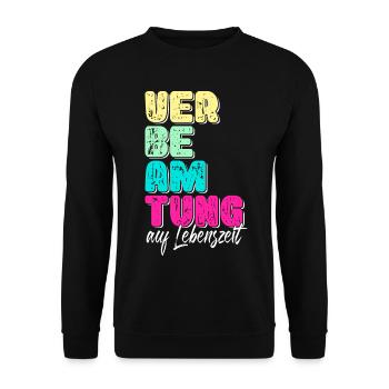 Verbeamtung Auf Lebenszeit Beamtin 4 Life Beamte - Unisex Pullover - Schwarz - Vorne - Alina (178cm) & Michal (187cm)