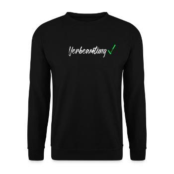 Verbeamtung Auf Lebenszeit Beamtin Beamte Geschenk - Unisex Pullover - Schwarz - Vorne - Alina (178cm) & Michal (187cm)