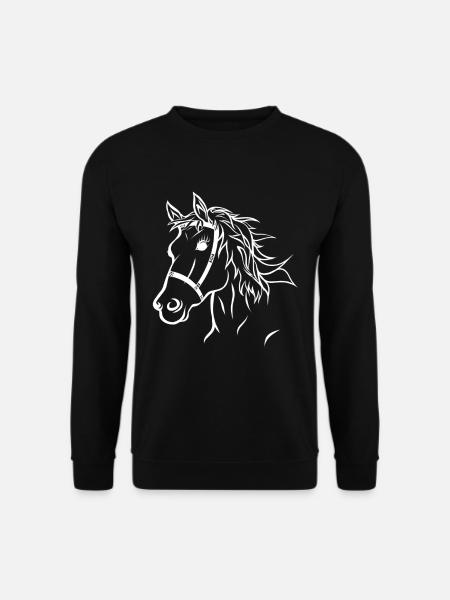 Pferdekopf illustration Pferd - Unisex Pullover - Schwarz