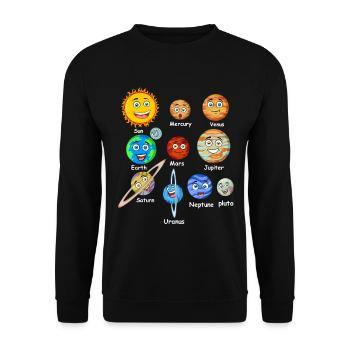 Planètes du système solaire - Sweat-shirt Unisexe - noir - Devant - Alina (178cm) & Michal (187cm)