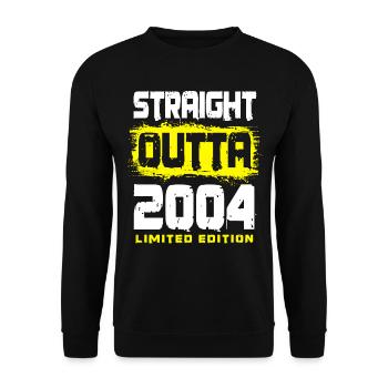 Jahrgang 2004 geboren Geburtstag Spruch - Unisex Pullover - Schwarz - Vorne - Alina (178cm) & Michal (187cm)