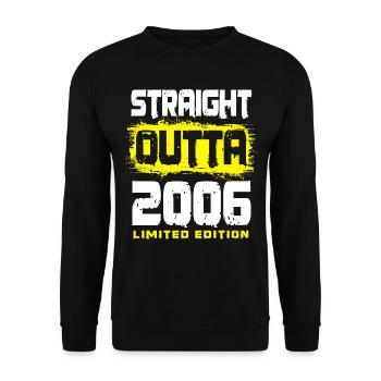 Jahrgang 2006 geboren Geburtstag Spruch - Unisex Pullover - Schwarz - Vorne - Alina (178cm) & Michal (187cm)