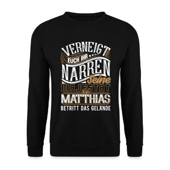 Matthias - Unisex Pullover - Schwarz - Vorne - Alina (178cm) & Michal (187cm)