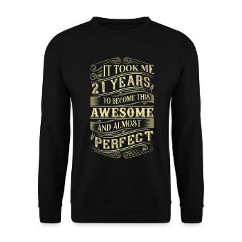 21. Geburtstag - Unisex Pullover - Schwarz - Vorne - Alina (178cm) & Michal (187cm)