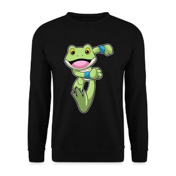 Frosch Jogger Joggen Sport - Unisex Pullover - Schwarz - Vorne - Alina (178cm) & Michal (187cm)