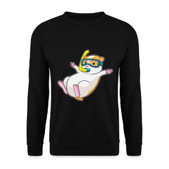 Hamster Taucher Schnorchel Tauchen - Unisex Pullover - Schwarz - Vorne - Alina (178cm) & Michal (187cm)