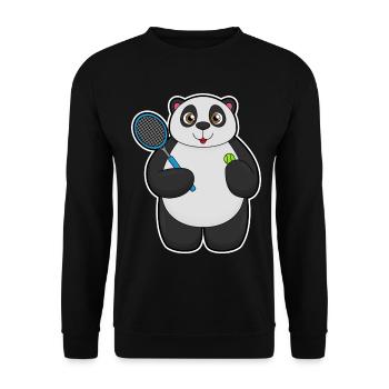 Panda Tennis Racket - Unisex Sweatshirt - black - Front - Alina (178cm) & Michal (187cm)