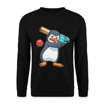 Bat-shirt de cricket Penguin Cricket - Sweat-shirt Unisexe - noir - Devant - Alina (178cm) & Michal (187cm)